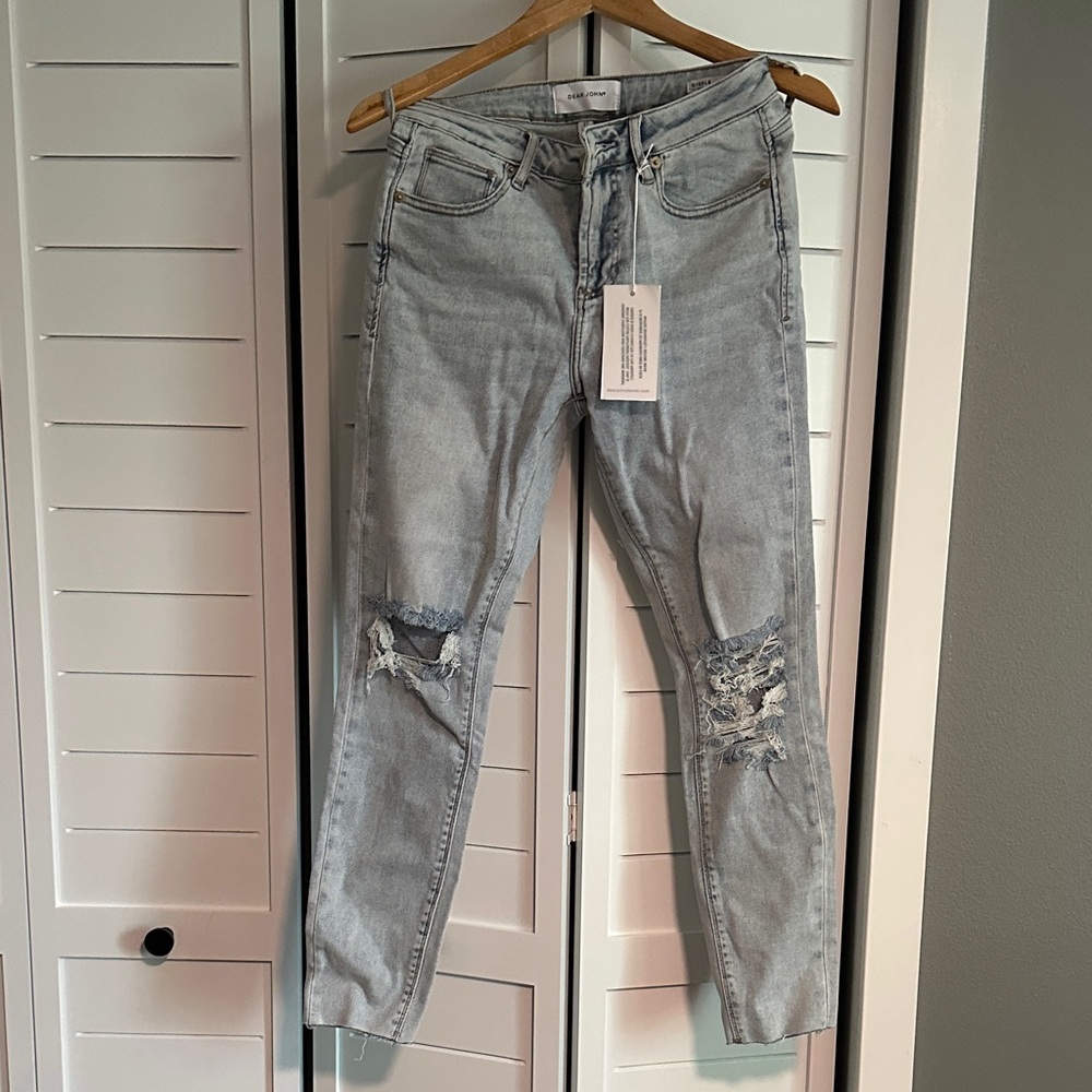Dear John Light Blue Ripped Skinny Jeans